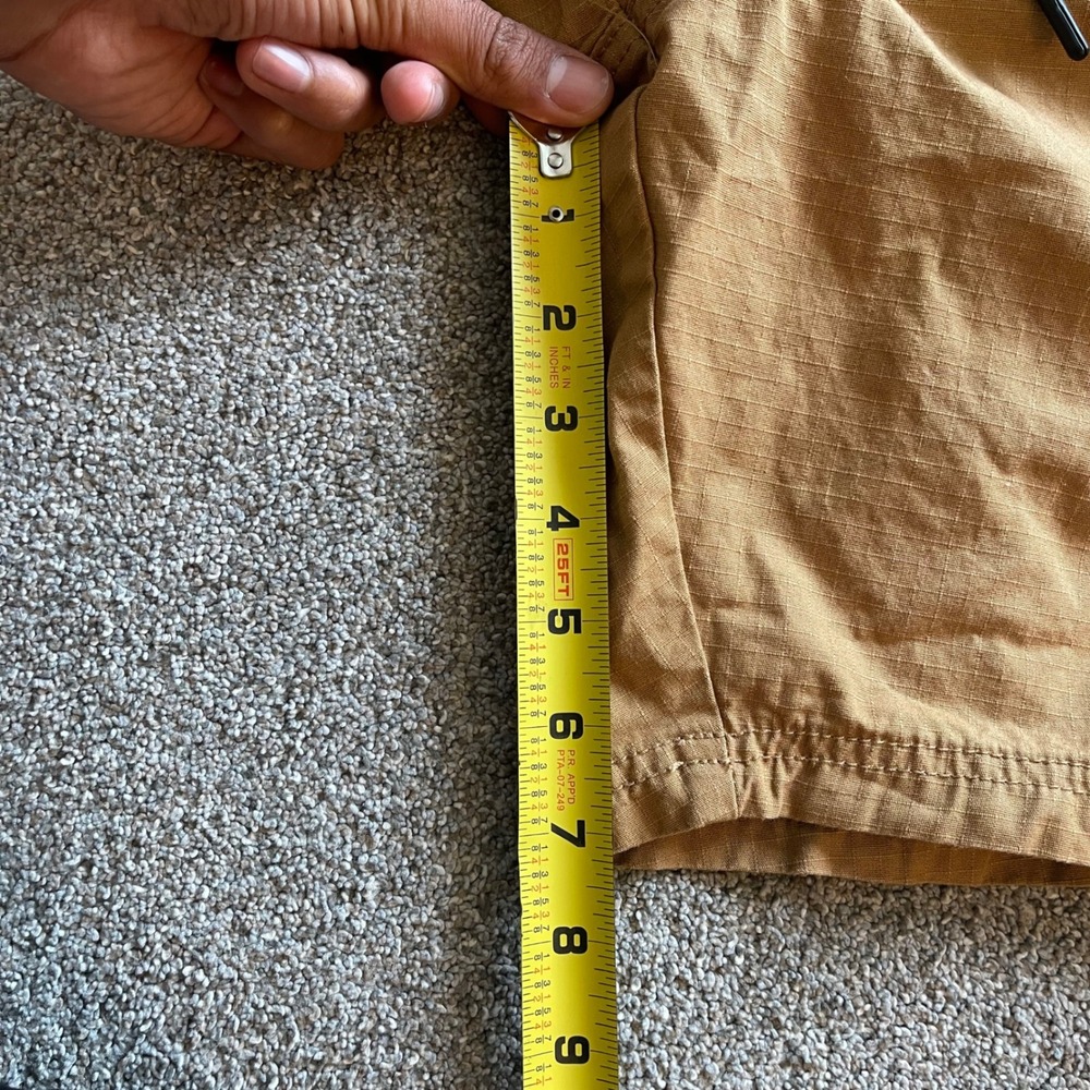 Y2K BAGGY Southpole Cargo Shorts Mens Small Tan Ripstop Elastic Waist Drawstring - Picture 6 of 7